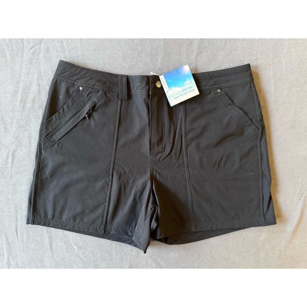 NWT Willit Hiking Shorts Black UPF 50+ Nylon Outdoor Golf Quick Dry Womens 14